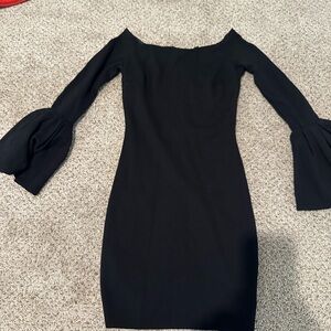 Gianni Bini Black Off-Shoulder Bell Sleeve Cocktail Dress